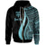 Fiji Custom Zip up Hoodie Turquoise Tentacle Tribal Pattern Unisex Turquoise - Polynesian Pride