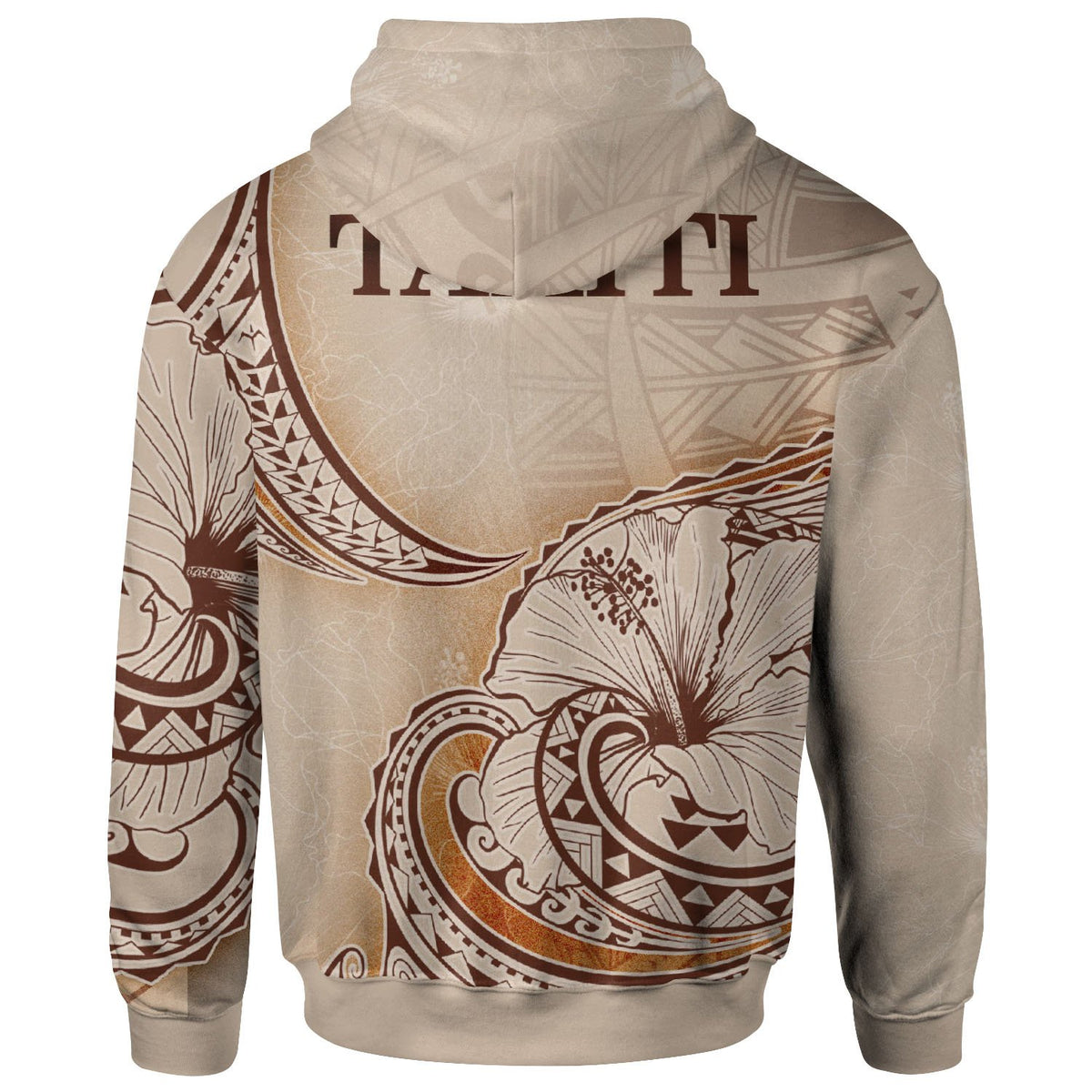 Tahiti Zip Hoodie Hibiscus Flowers Vintage Style - Polynesian Pride