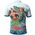 Tokelau Polo Shirt Polynesian Girls With Shark - Polynesian Pride