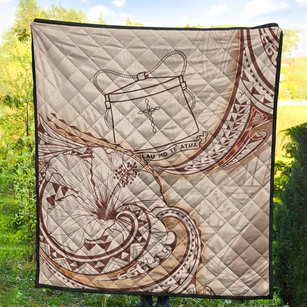 Tokelau Premium Quilt - Hibiscus Flowers Vintage Style - Polynesian Pride