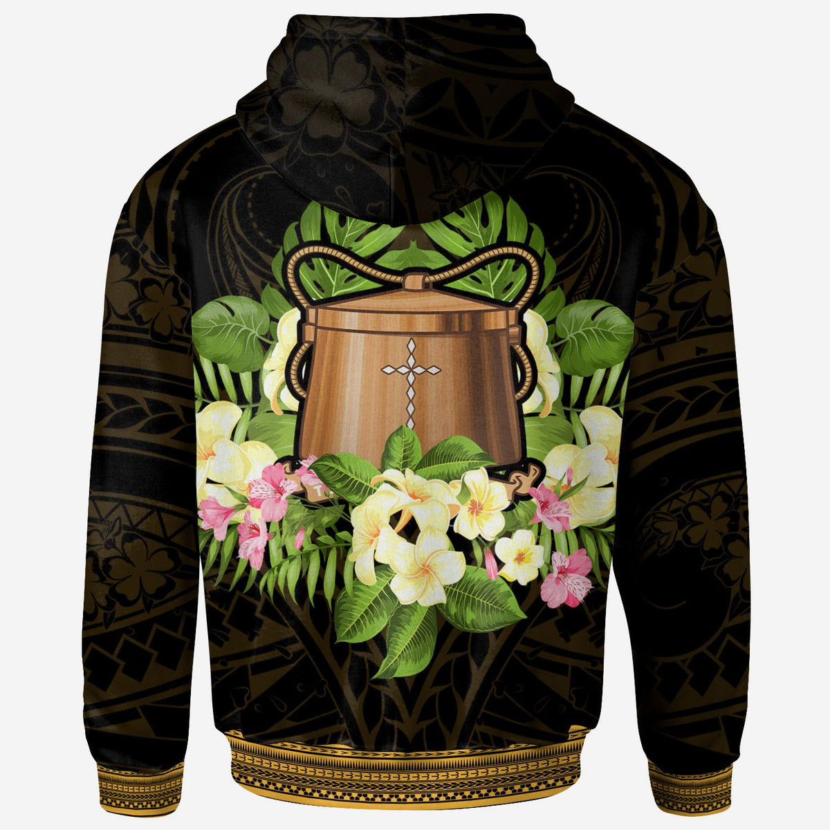 Tokelau Hoodie Polynesian Gold Patterns Collection - Polynesian Pride
