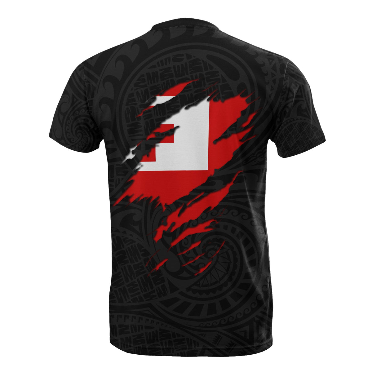 Tonga All Over Print T Shirt Tonga Flag Coat of Arms - Polynesian Pride