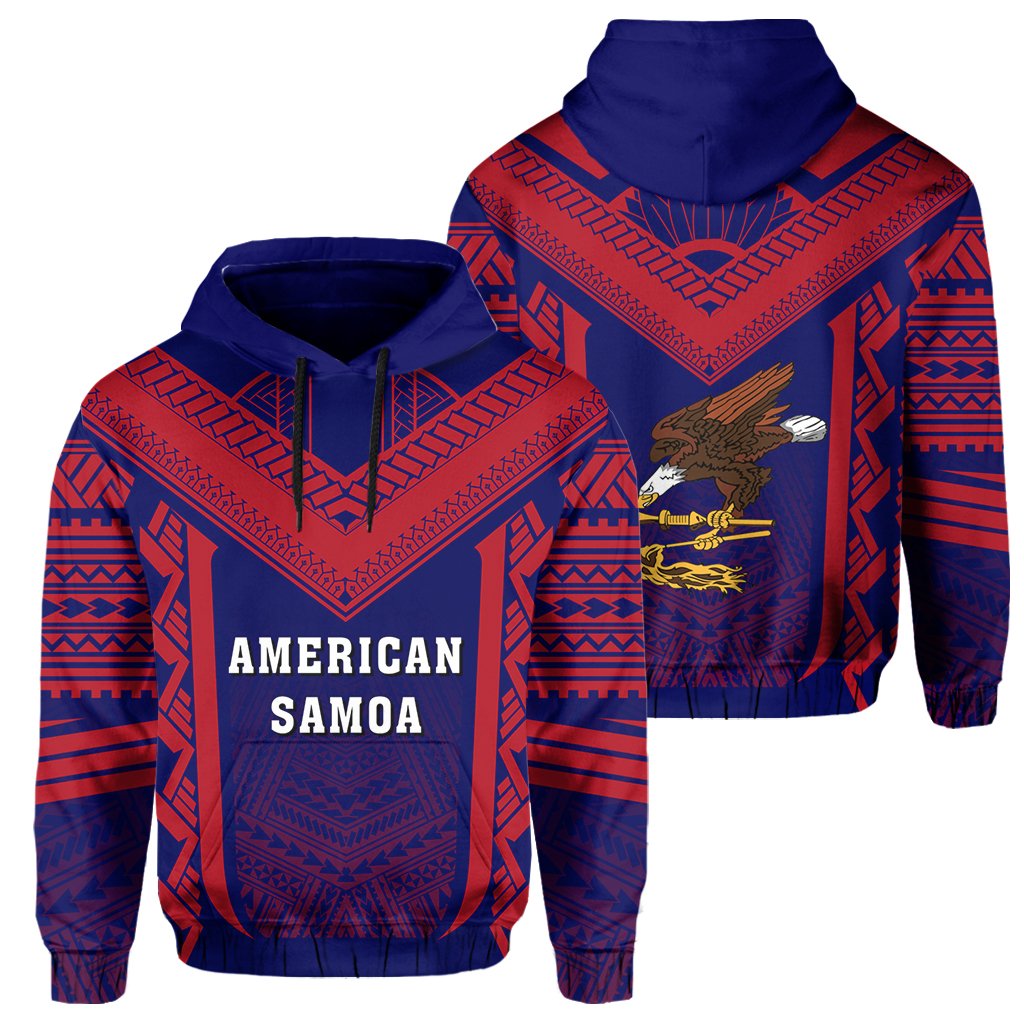 American Samoa Coat of Arms Polynesian Hoodie Active Unisex Red - Polynesian Pride
