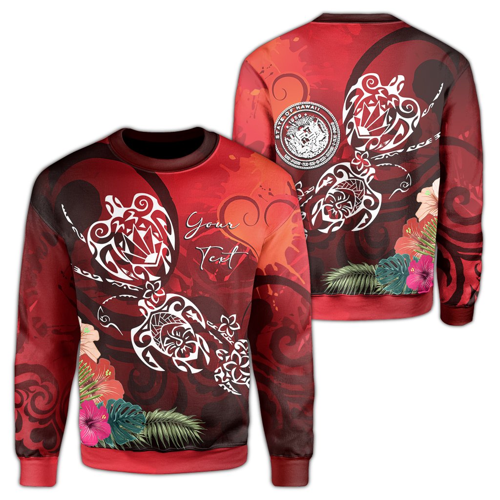Hawaii Turtle Family Sweatshirt - We Are Family - AH Unisex Red - Polynesian Pride