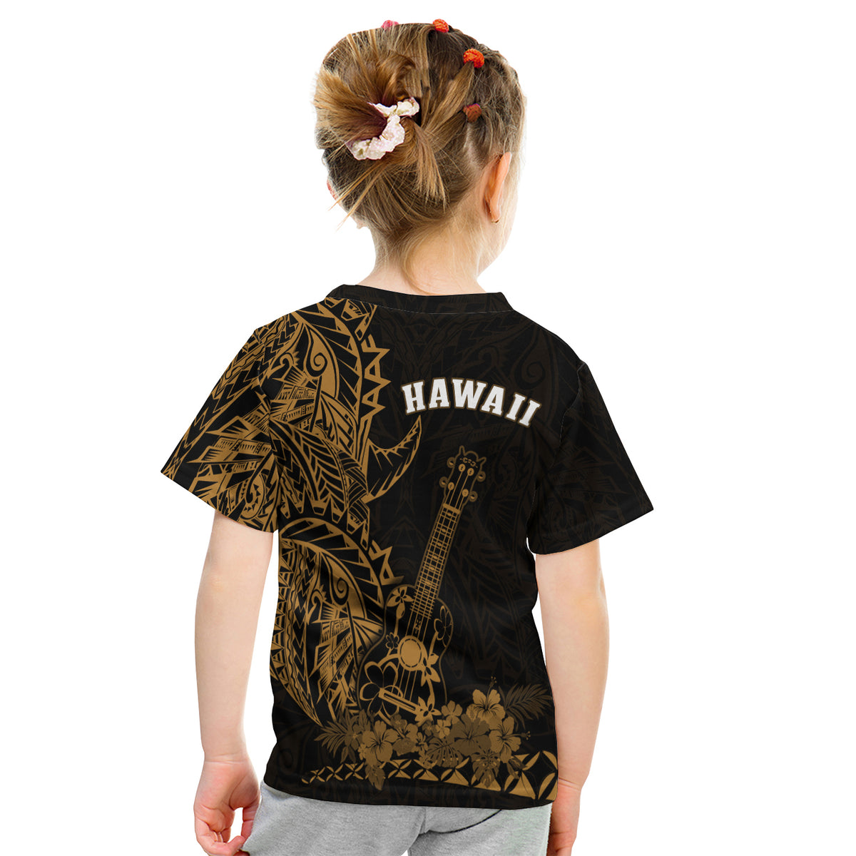 Hawaii Polynesian T Shirt Kid Ukulele Gold LT13 - Polynesian Pride