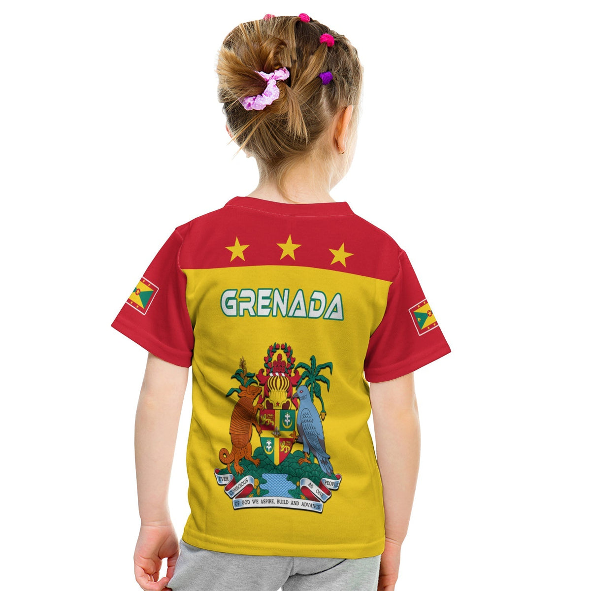 (Custom Personalised) Grenada T Shirt KID Power Grenada Mix Coat Of Arms LT13 - Polynesian Pride