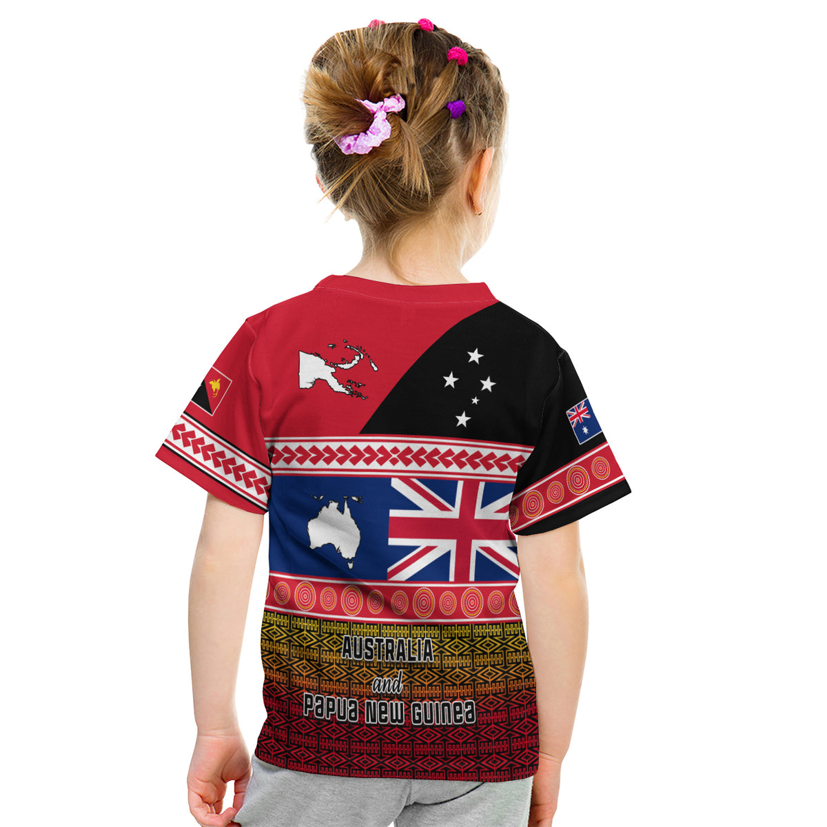 Papua New Guinea and Australia T Shirt KID Polynesian PNG and AUS LT13 - Polynesian Pride