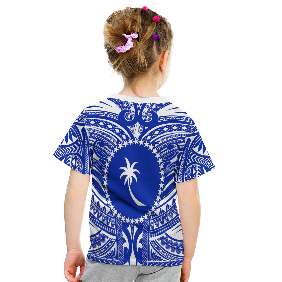 Chuuk T Shirt Kid Micronesia Simple Pattern White LT13 - Polynesian Pride