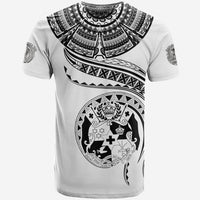 (TOKO ofA) Tonga Polynesian T Shirt Tonga Waves Mix Logo White LT13 - Polynesian Pride