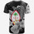 Guam Seal T Shirt Polynesian Turtle with Flowers Version White LT13 - Polynesian Pride