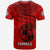 (TOKO ofA TAMALE) Tonga Polynesian T Shirt Tonga Waves Mix Logo Red Black LT13 - Polynesian Pride