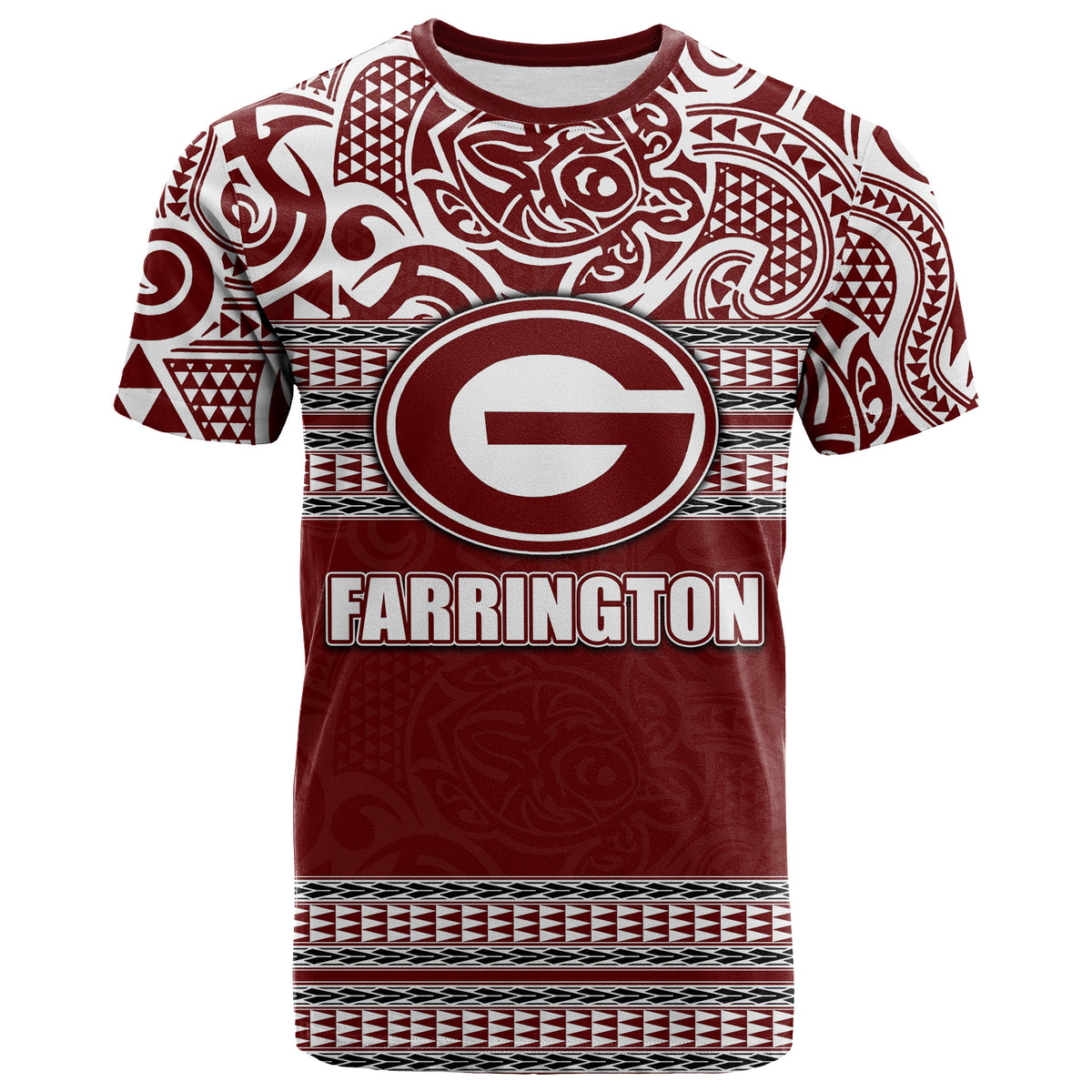 Custom Hawaii Farrington High School T Shirt No.1 LT6 Unisex Maroon - Polynesian Pride