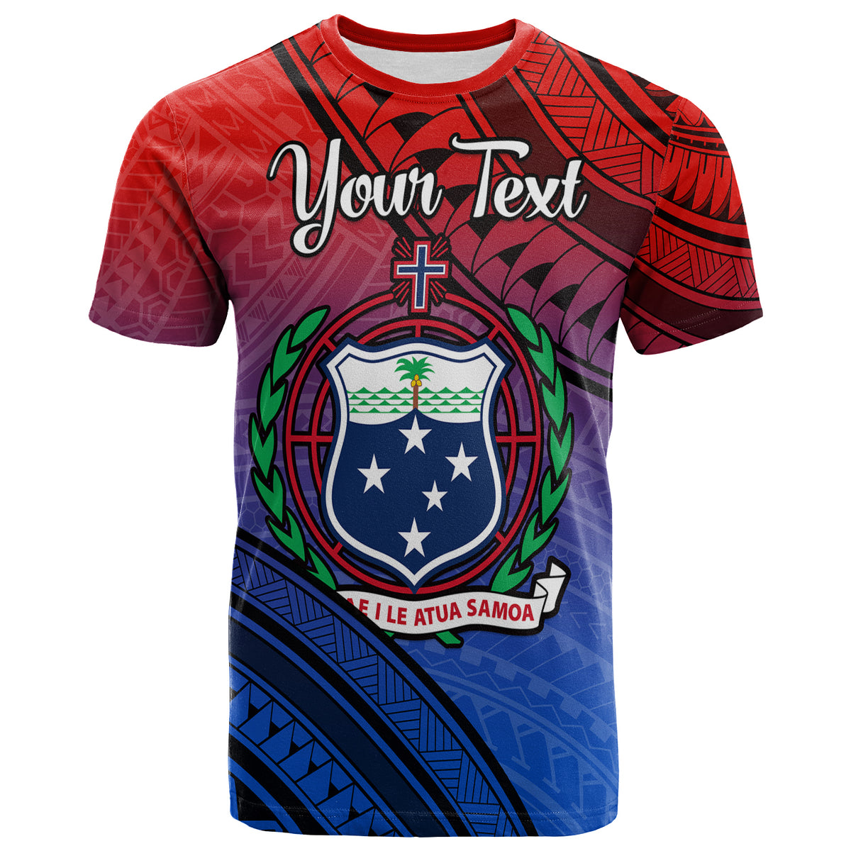 Custom Samoa T Shirt Style Gradient Sporty Original LT13 Adult Gradient - Polynesian Pride
