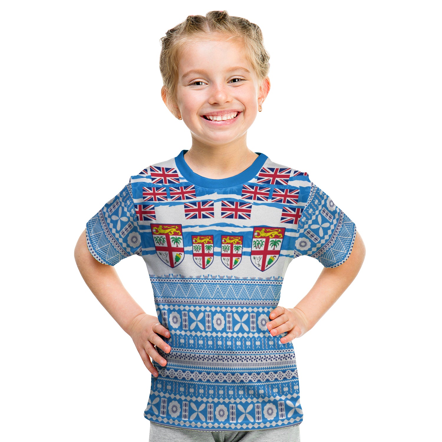 Fiji Polynesian T Shirt Kid Fijian Tropical Flowers LT13 - Polynesian Pride