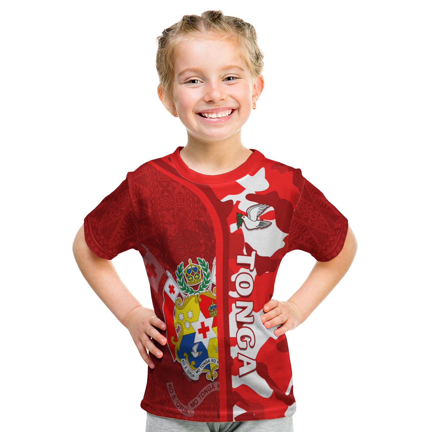 Tonga Unique T Shirt Kid Camouflage With Tongan Pattern LT13 Youth XL Size14 - Polynesian Pride