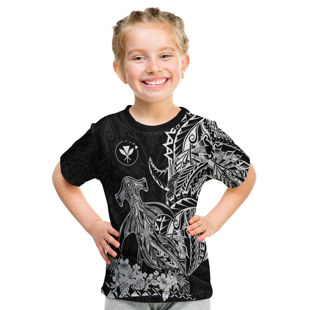 Hawaii Polynesian T Shirt Kid Wild Hammerhead Sharks LT13 Youth XL Size14 - Polynesian Pride