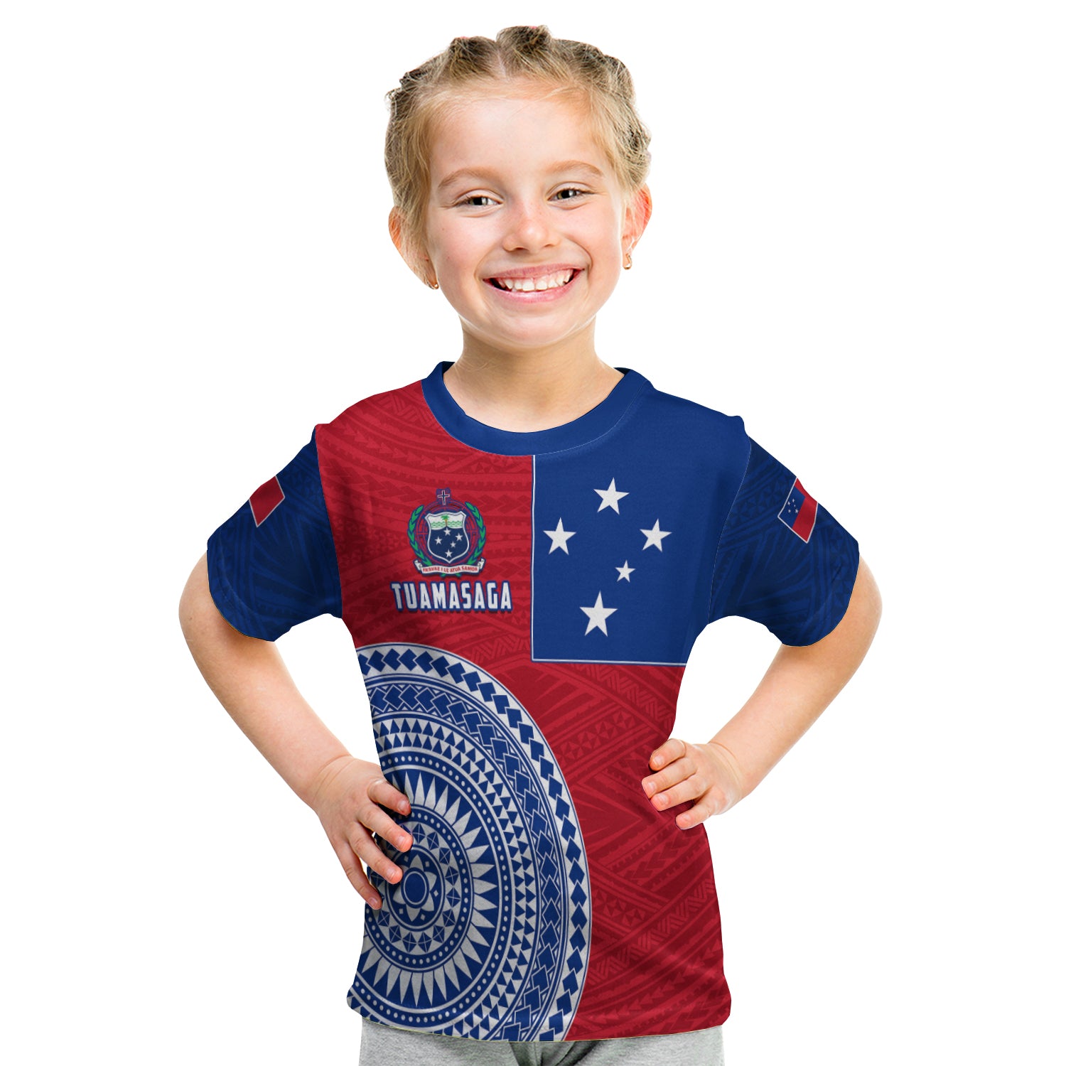 Tuamasaga Samoa T Shirt Kid Polynesian Pattern LT13 Youth XL Size14 - Polynesian Pride