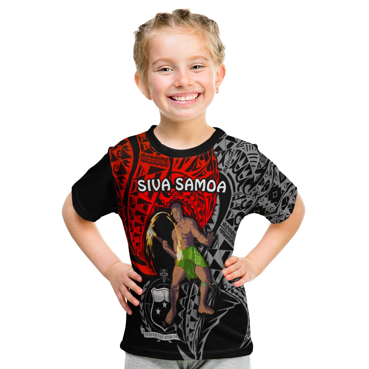 Siva Samoa T Shirt Kid Samoan Dance Mix Red Polynesian LT13 Youth XL Size14 - Polynesian Pride