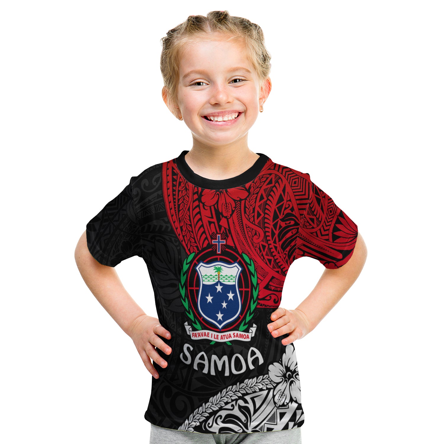 Samoa T Shirt Kid Beloved Samoan Mix Polynesian Pattern LT13 Youth XL Size14 - Polynesian Pride