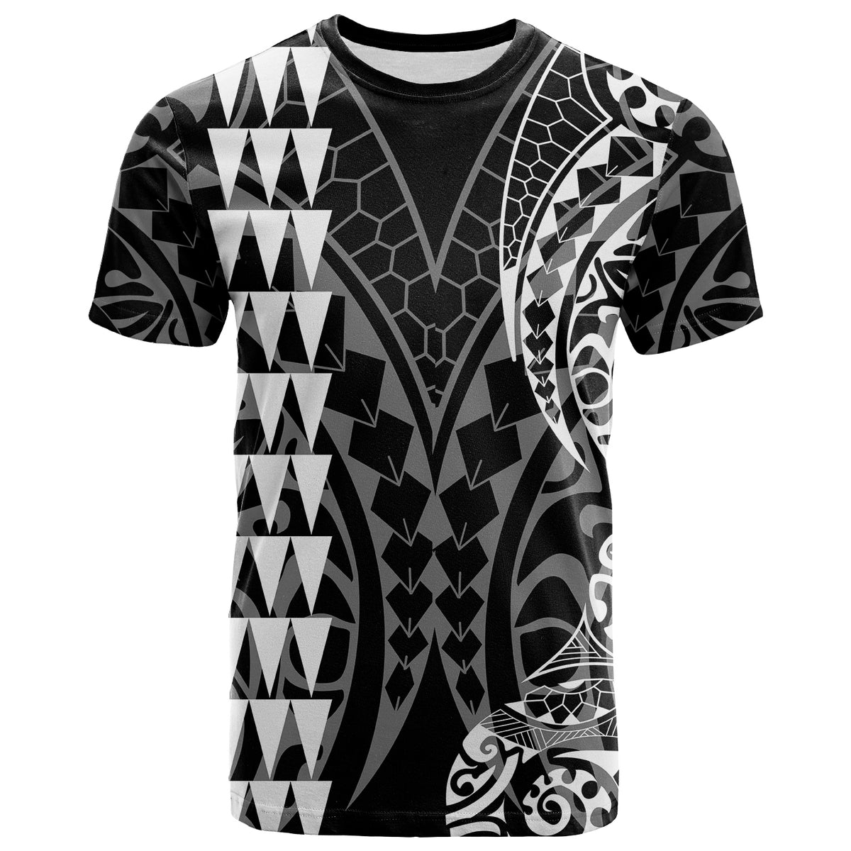 Kakau Polynesian Tribal T Shirt LT13 Black - Polynesian Pride