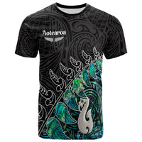 New Zealand Maori T Shirt Fern and Manaia Version Black LT13 Unisex Black - Polynesian Pride