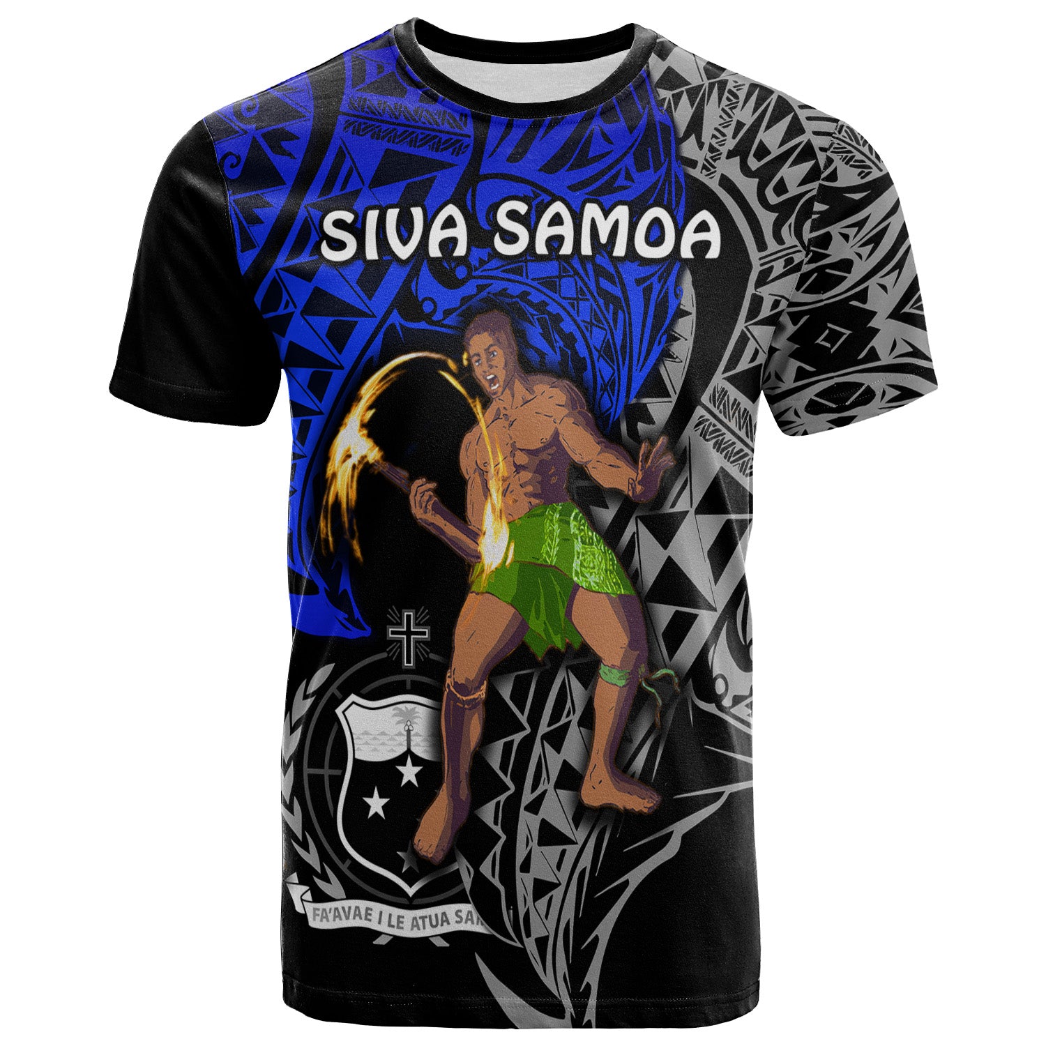Siva Samoa T Shirt Samoan Dance Mix Blue Polynesian LT13 Unisex Blue - Polynesian Pride