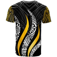 Samoa T Shirt Samoan Strong Fire Gold Pattern - Polynesian Pride