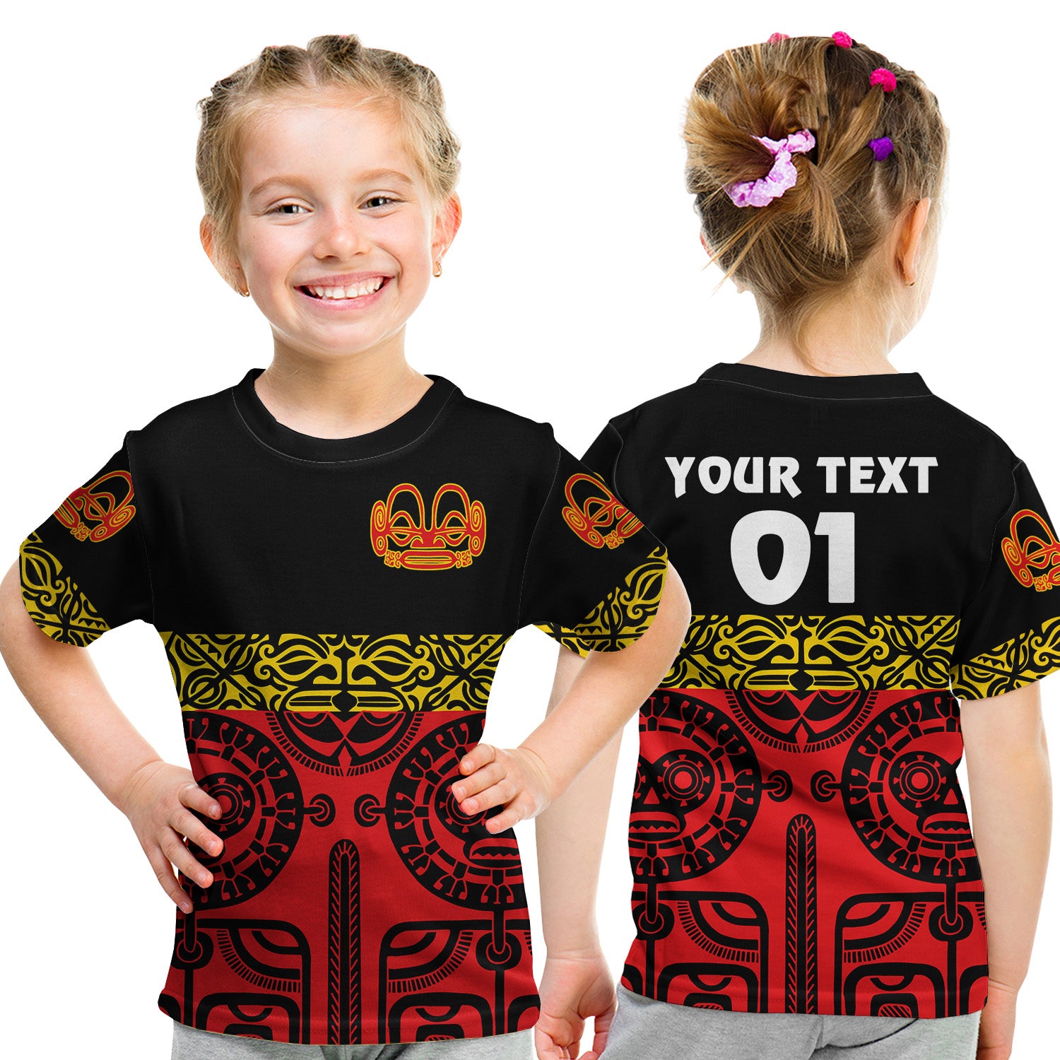 (Custom Personalised) Marquesas Islands T Shirt Kid Marquesan Tattoo Special Style - Red LT8 - Polynesian Pride