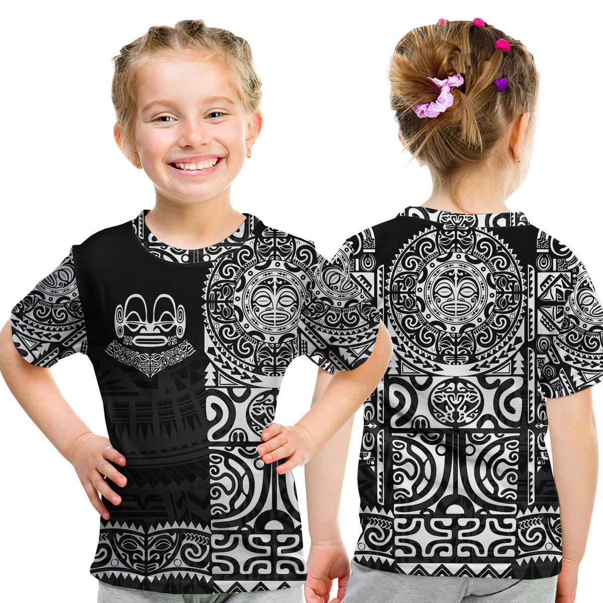 Marquesas Islands T Shirt Kid Marquesan Tattoo Unique Style - Black LT8 - Polynesian Pride