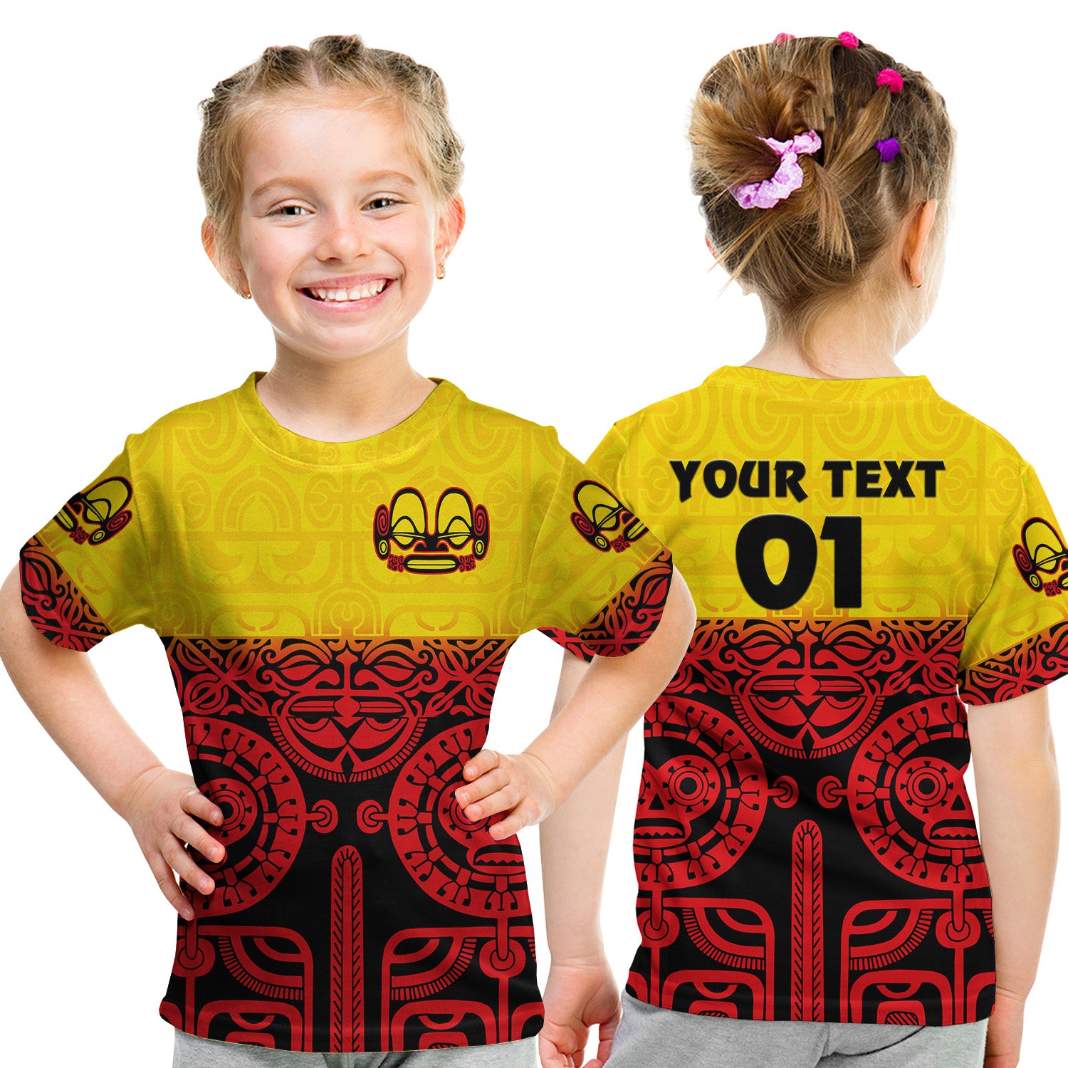 (Custom Personalised) Marquesas Islands T Shirt Kid Marquesan Tattoo Special Style - Gradient Red LT8 Youth XL Size14 - Polynesian Pride