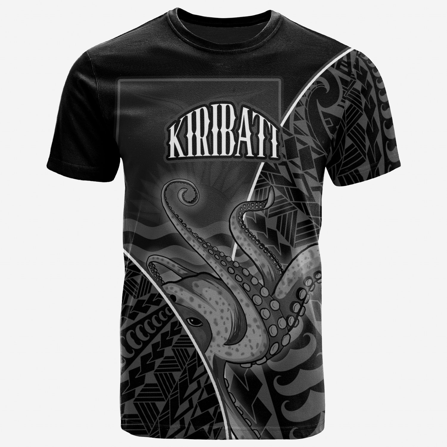 Kiribati T Shirt Octopus Style White Color Unisex Art - Polynesian Pride