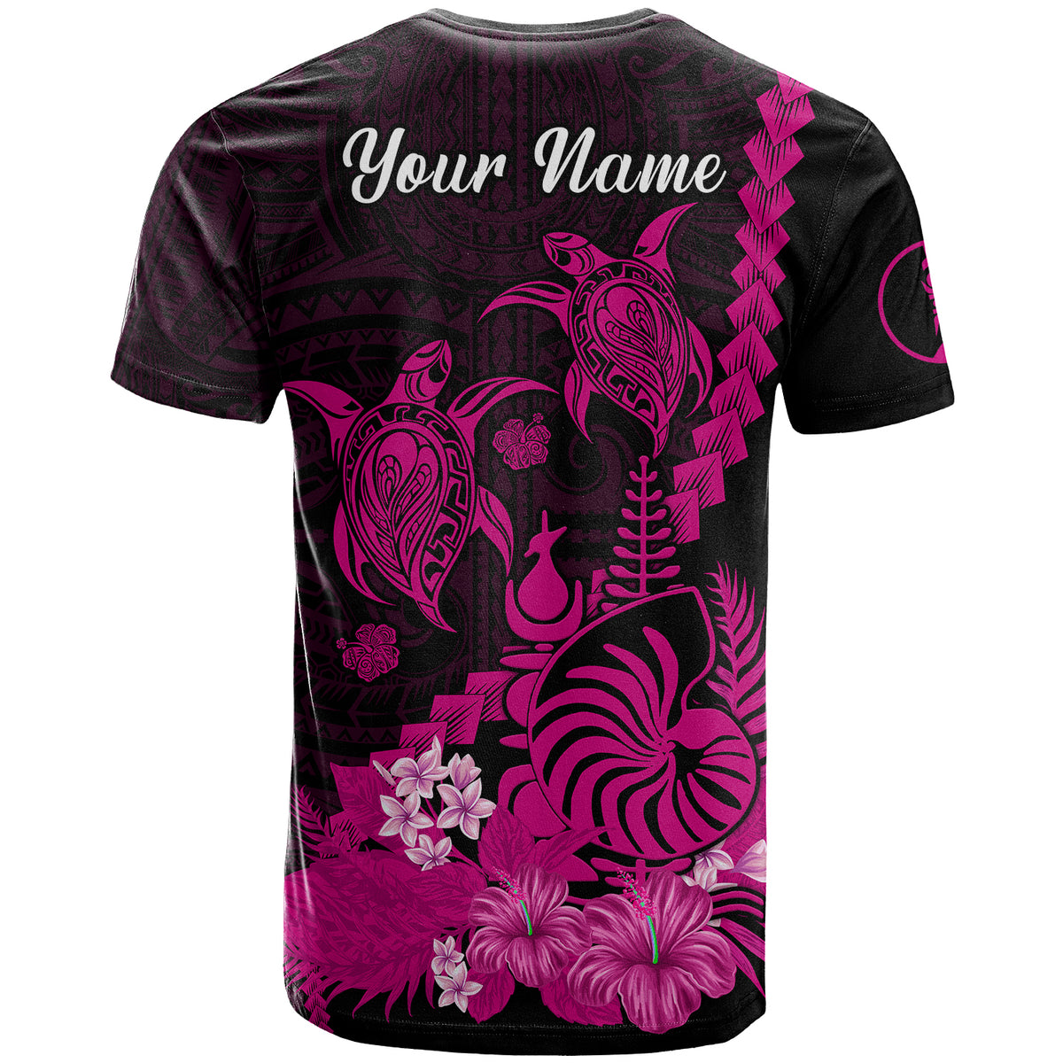 Custom New Caledonia Valentine Couple T Shirt My Sunshine Polynesia Turtle Pink LT14 - Polynesian Pride