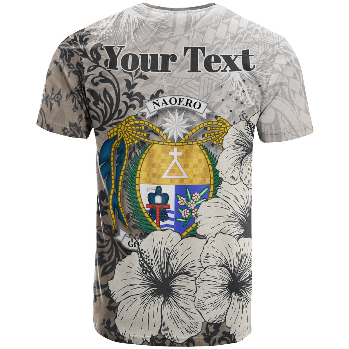 Nauru T Shirt Custom Vintage Luxury Floral Style - Polynesian Pride