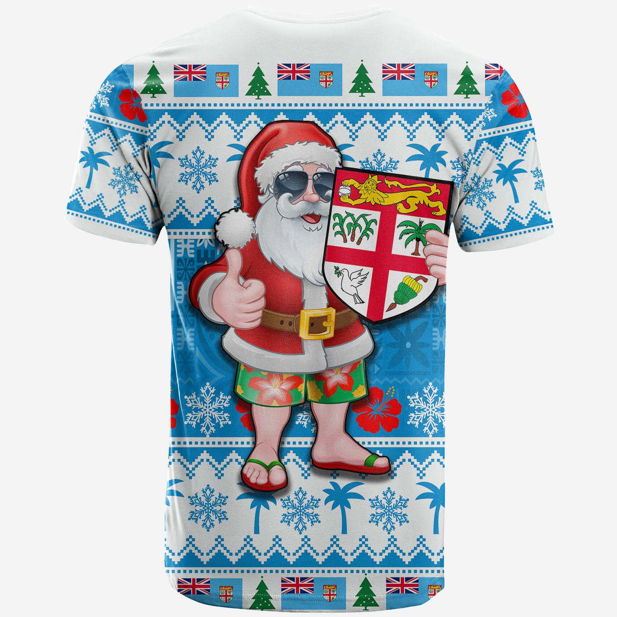 Fiji Christmas T Shirt Cool Santa Claus LT6 - Polynesian Pride