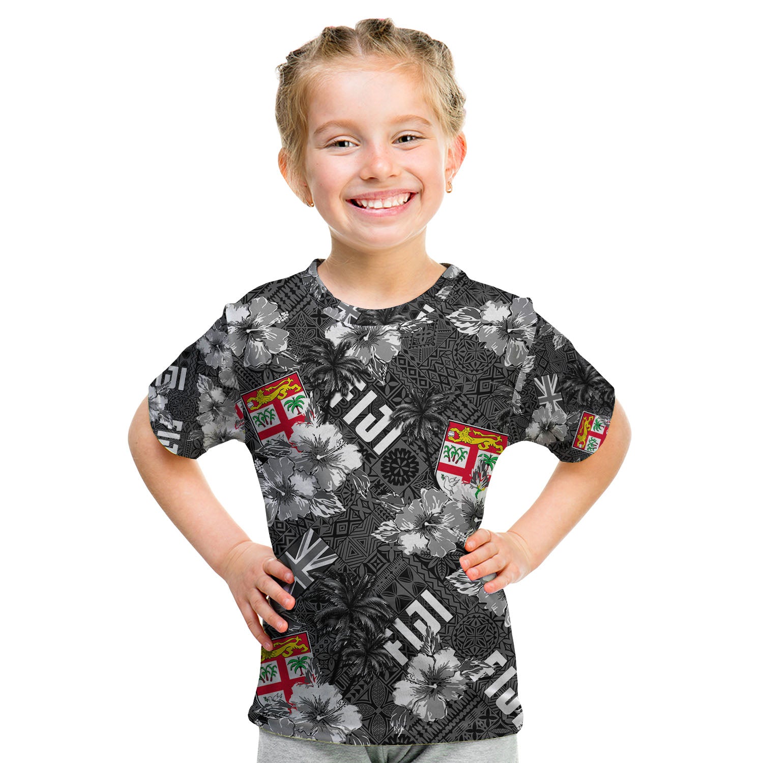 Fiji Hibiscus T Shirt KID Hawaii Style No.3 LT6 Youth XL Size14 - Polynesian Pride