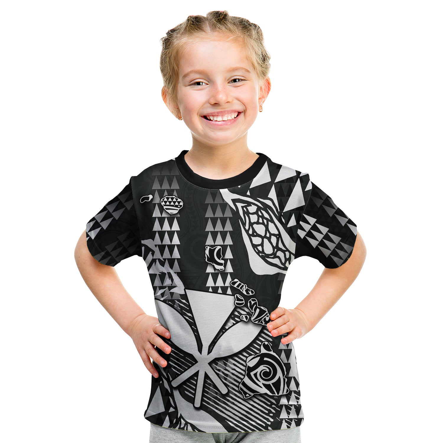 (Custom Personalised) Hawaii Kanaka Map T Shirt Kid White Style LT6 Youth XL Size14 - Polynesian Pride