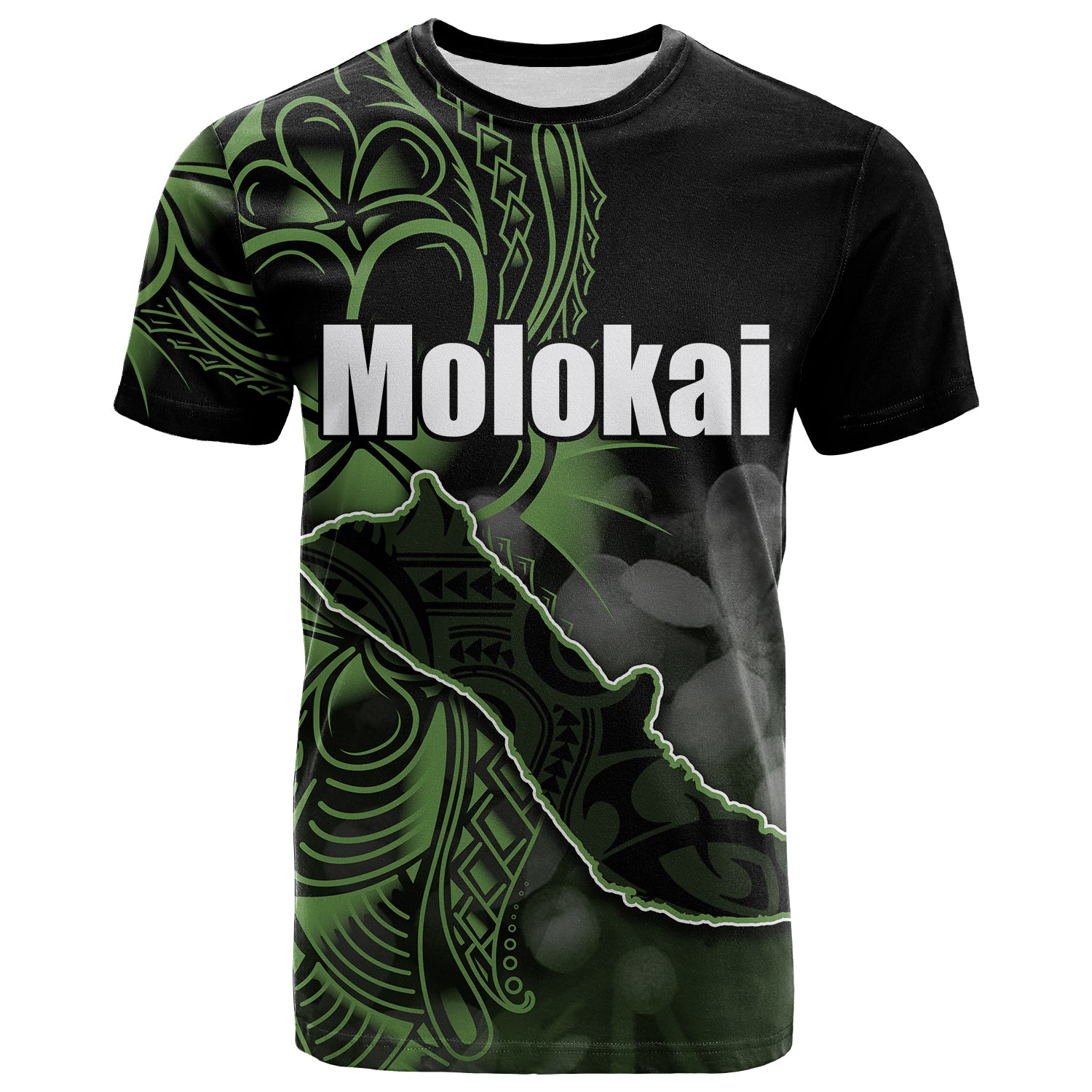 Custom Hawaiian Islands T Shirt Molokai LT6 Green - Polynesian Pride