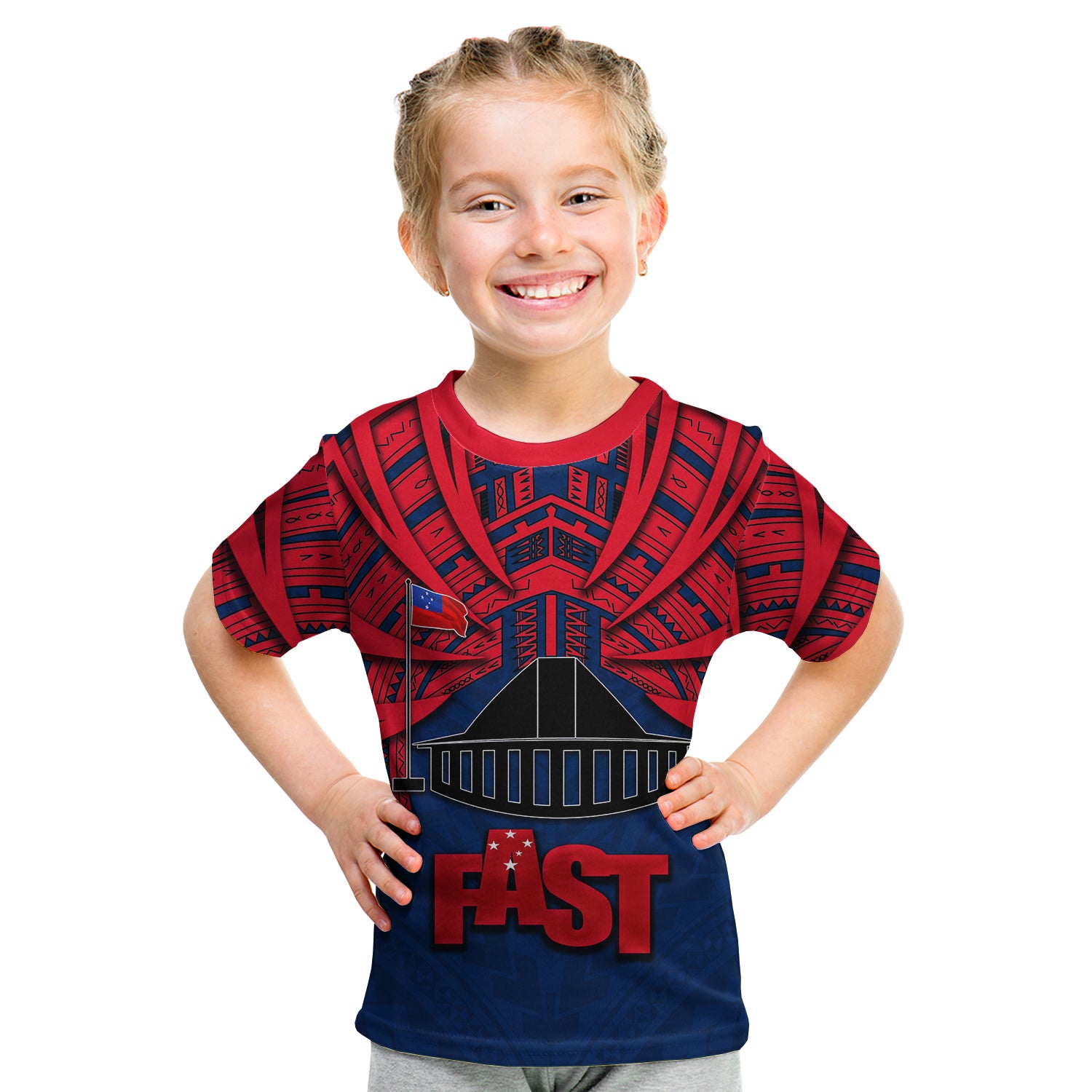 (Custom Personalised)Fast Samoa T Shirt Kid Samoa Tattoo Style LT6 Youth XL Size14 - Polynesian Pride