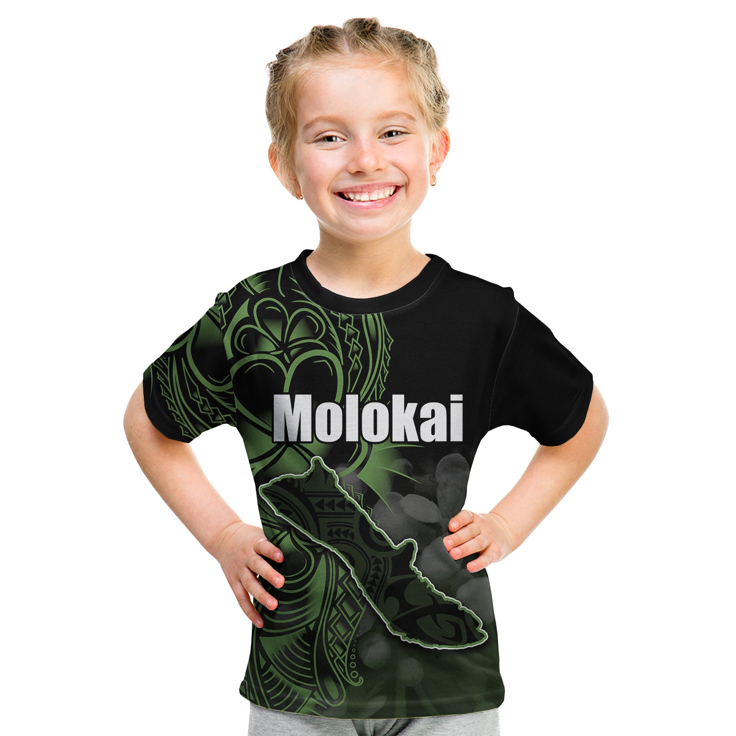 (Custom Personalised) Hawaiian Islands T Shirt Kid Molokai LT6 - Polynesian Pride