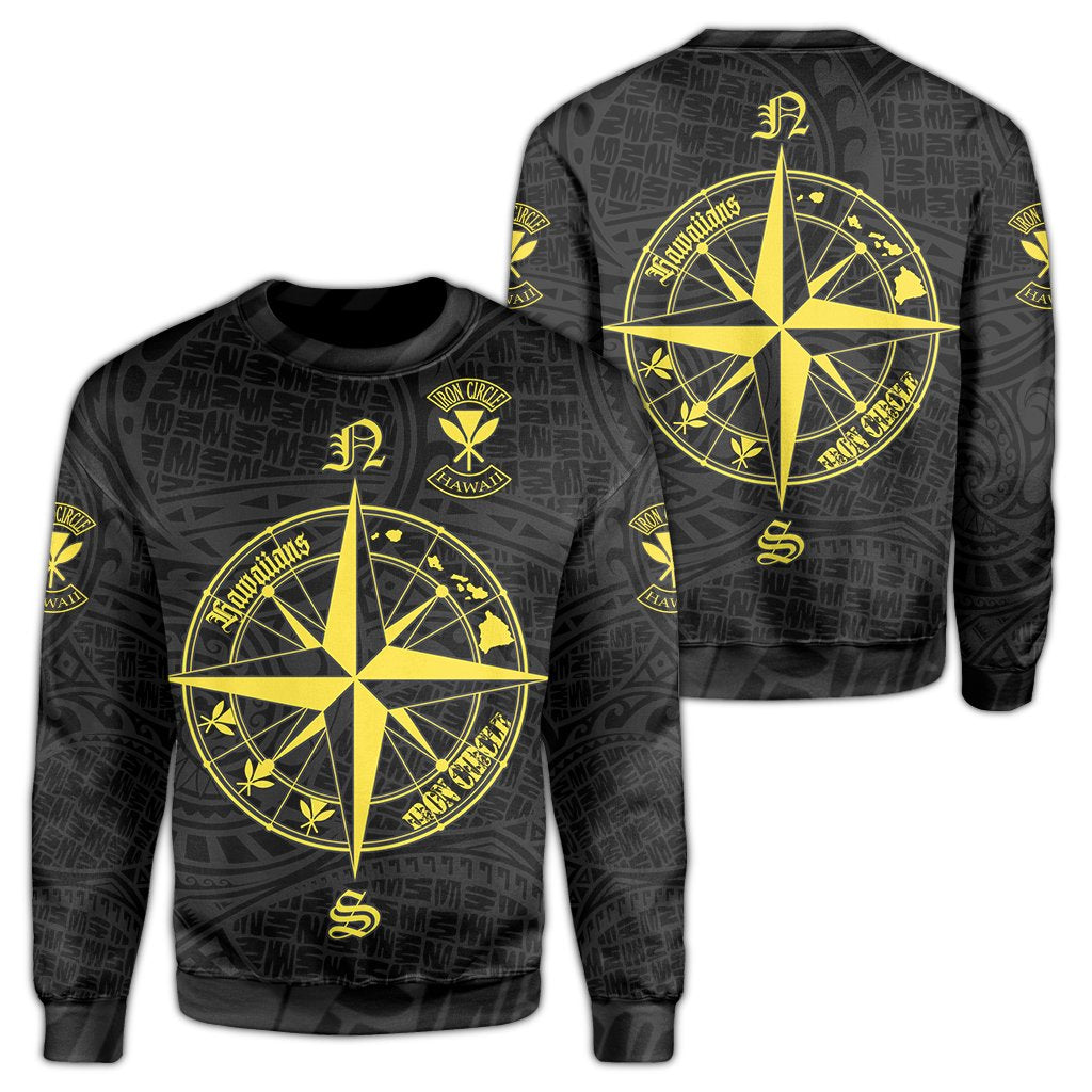 Kanaka Polynesian Iron Circle Sweatshirt - LEMC - AH Unisex Black - Polynesian Pride