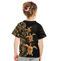 Polynesian Turtle T Shirt KIDS Honu Family Gold LT4 - Polynesian Pride