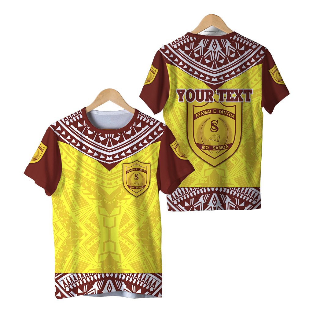 Custom Samoa College T Shirt Polynesian Sport Style Unisex Yellow - Polynesian Pride