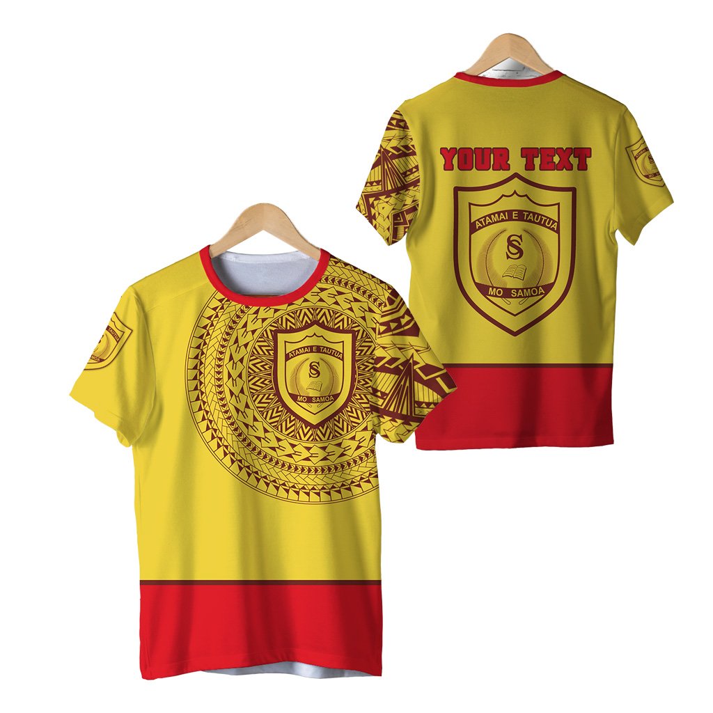 Custom Samoa College T Shirt Tattoo Style Unisex Yellow - Polynesian Pride