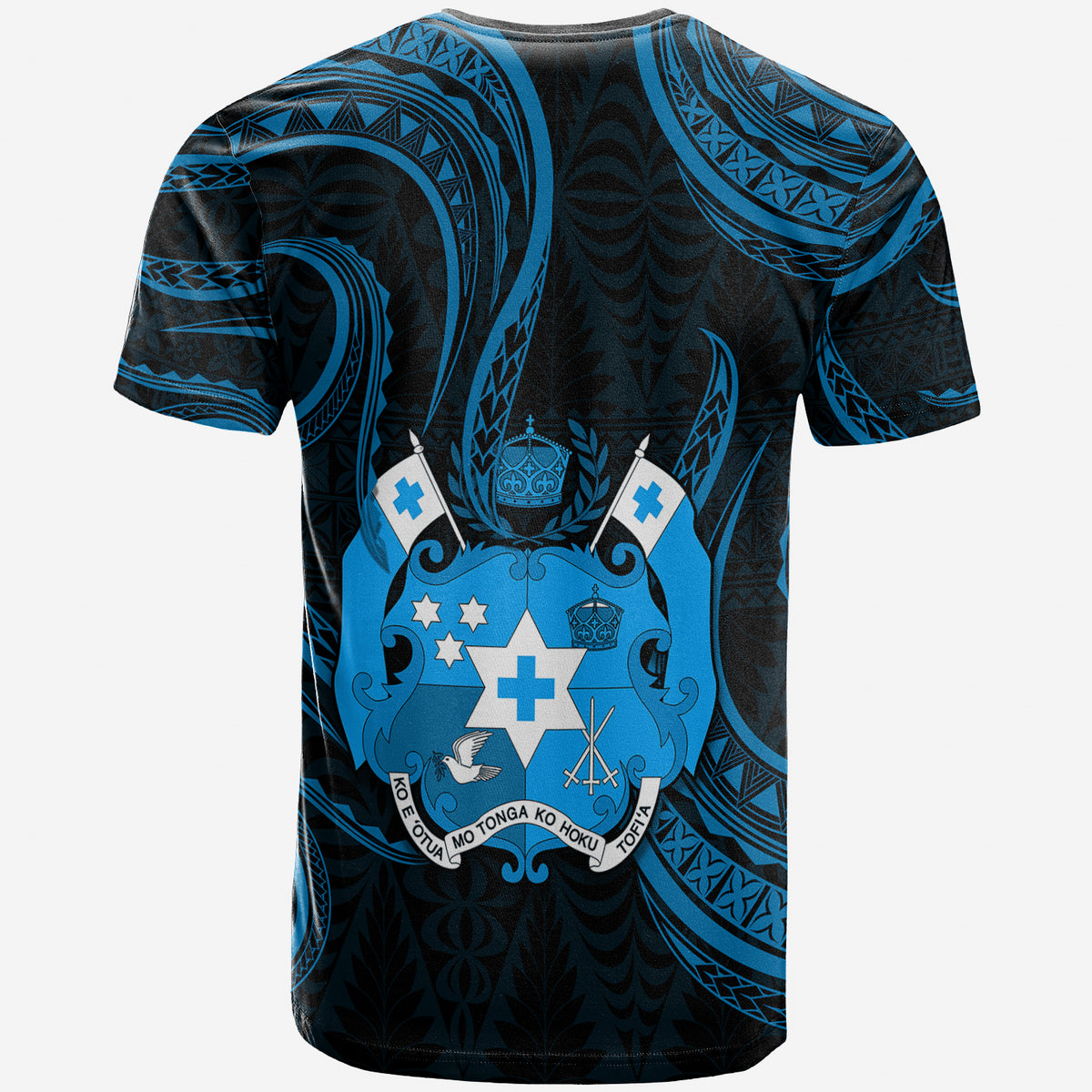 Tonga Pattern T Shirt Always Proud Version Blue LT13 - Polynesian Pride