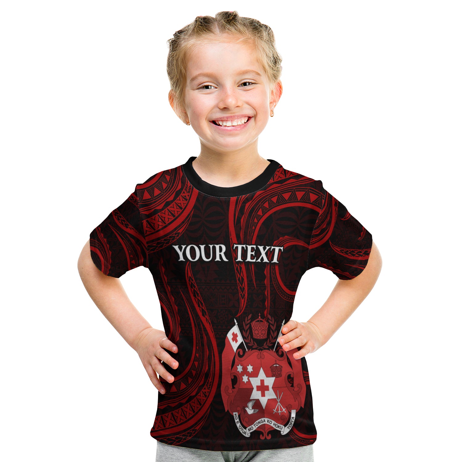 (Custom Personalised) Tonga Pattern T Shirt Kid Always Proud LT13 Youth XL Size14 - Polynesian Pride
