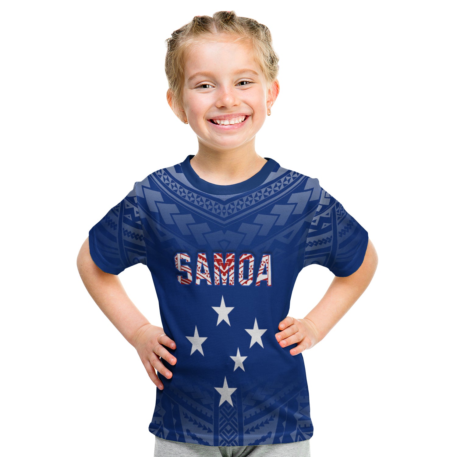 Samoa T Shirt Kid Simple Polynesian LT13 Youth XL Size14 - Polynesian Pride