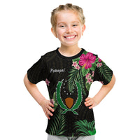 Pohnpei Micronesia Gold T Shirt Kid Tropical Flowers LT13 - Polynesian Pride