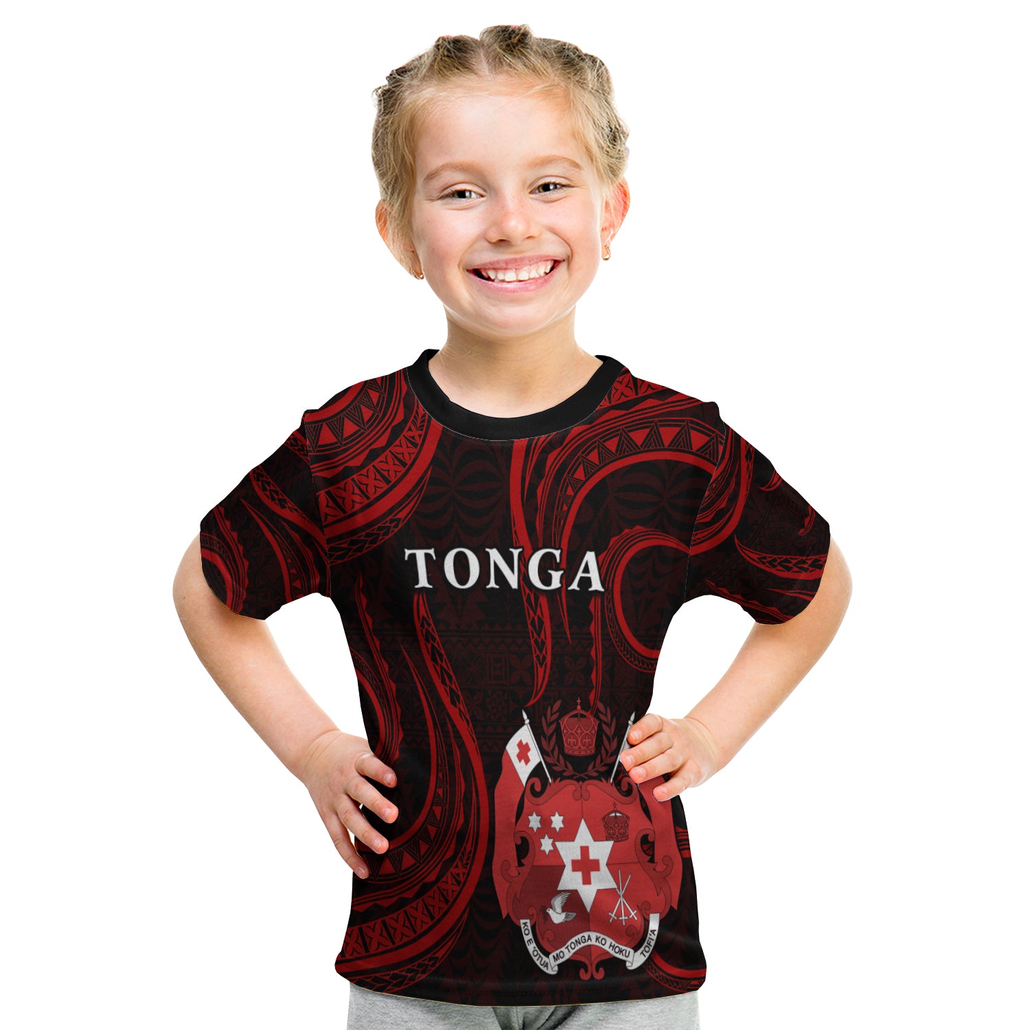 Tonga Pattern T Shirt Kid Always Proud LT13 Youth XL Size14 - Polynesian Pride
