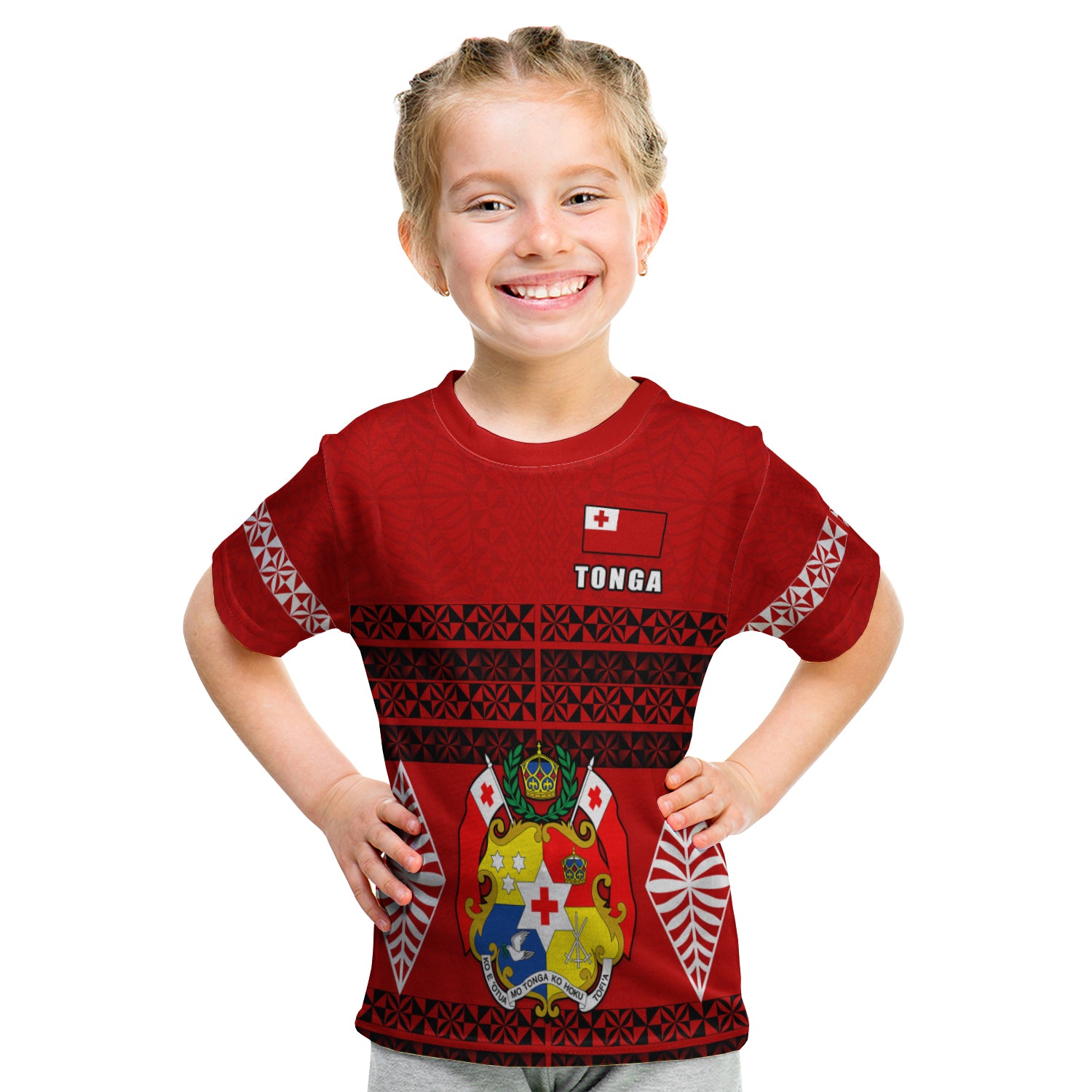 Tonga T Shirt Kid - Tongan Pattern LT13 Youth XL Size14 - Polynesian Pride