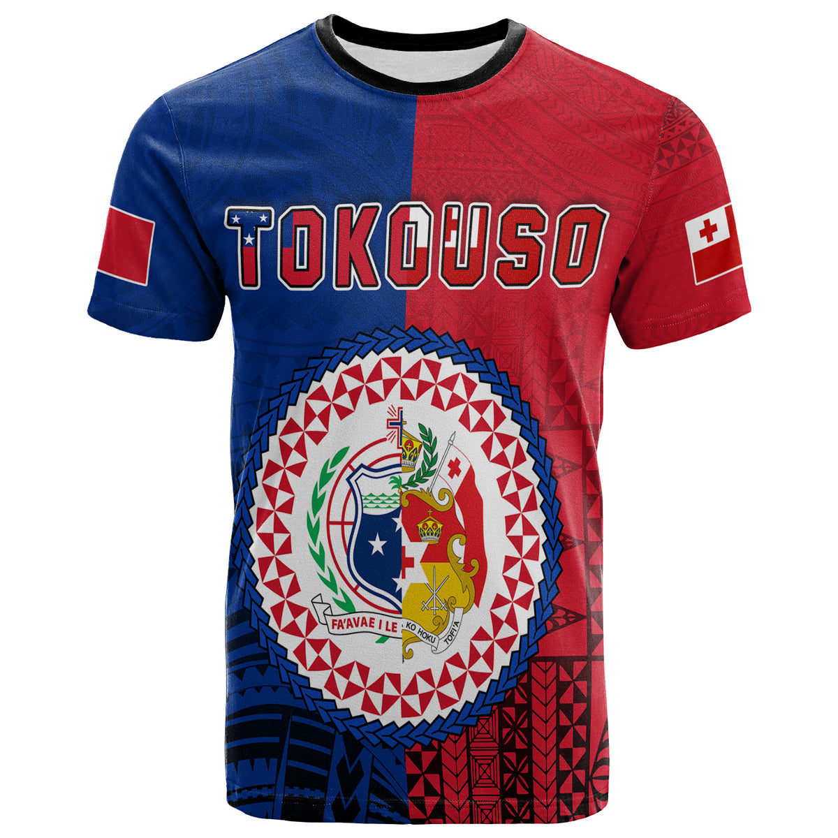 Custom TokoUso T Shirt Tonga and Samoa Together LT13 - Polynesian Pride